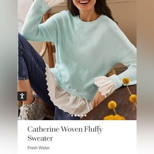 Boden Catherine Woven Fluffy sweater - Fresh Water